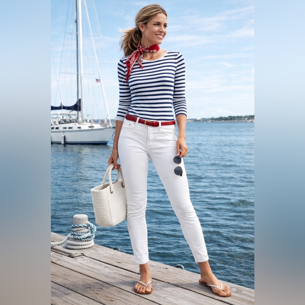 Vineyard Vines White High Rise Skinny Ankle Jean White Cap NWT
